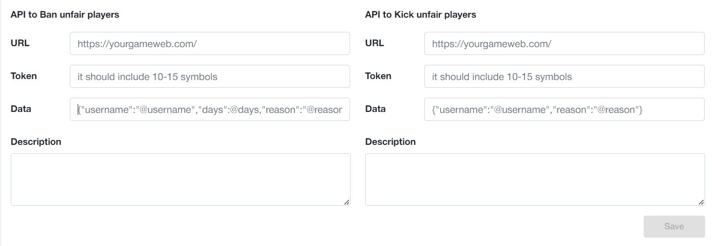 Admin panel sanctions parameter placement