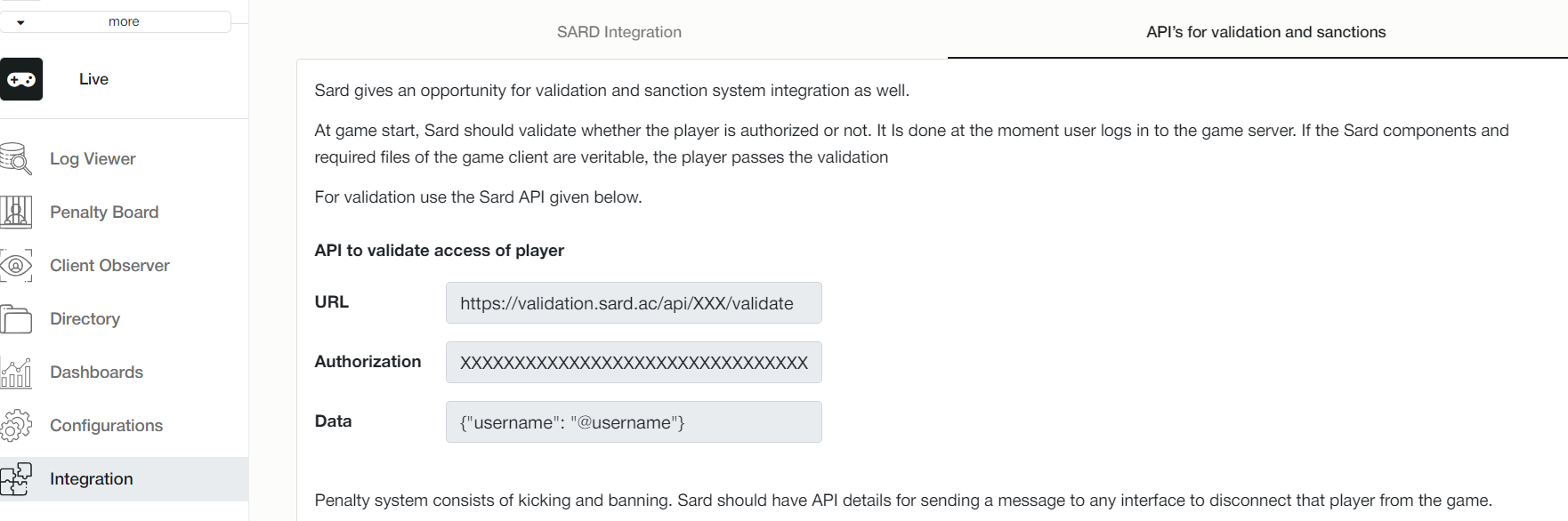 Admin panel validation parameter placement